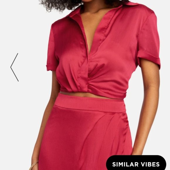 Yoryu Johnny Collar Cross Front Blouse - Picture 1 of 4